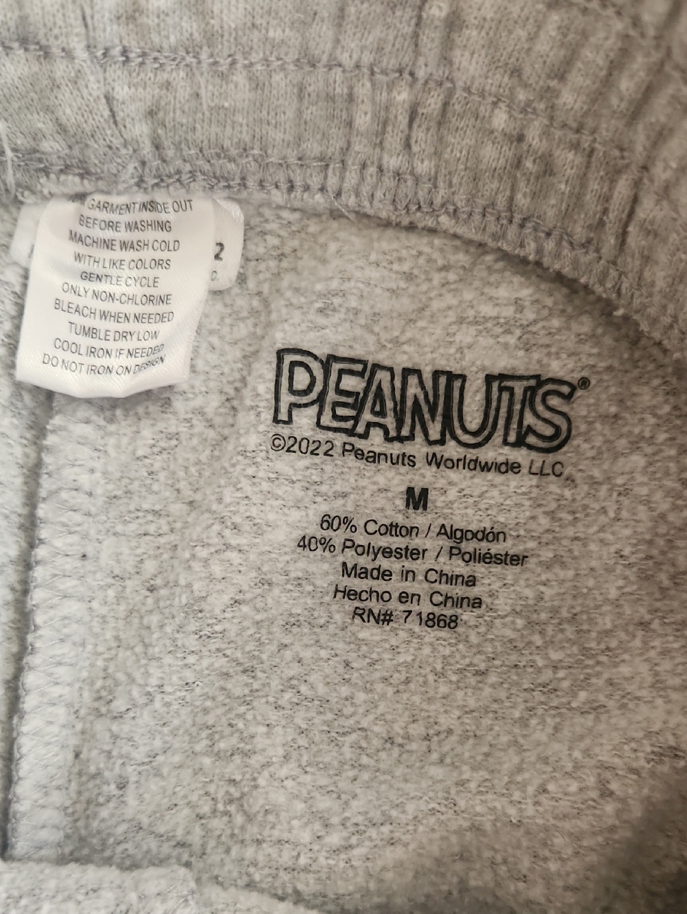 Peanuts Gray Kids Sweatpants with Holiday Character Print - Picture 3 of 3